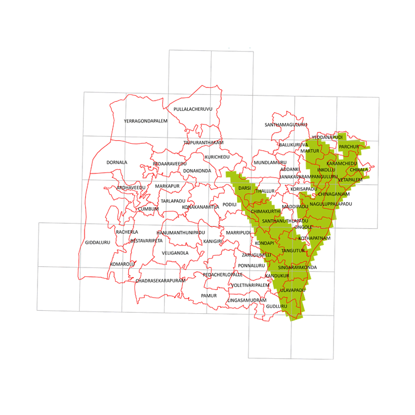 Storm surge inundation map for cyclone with wind speed 